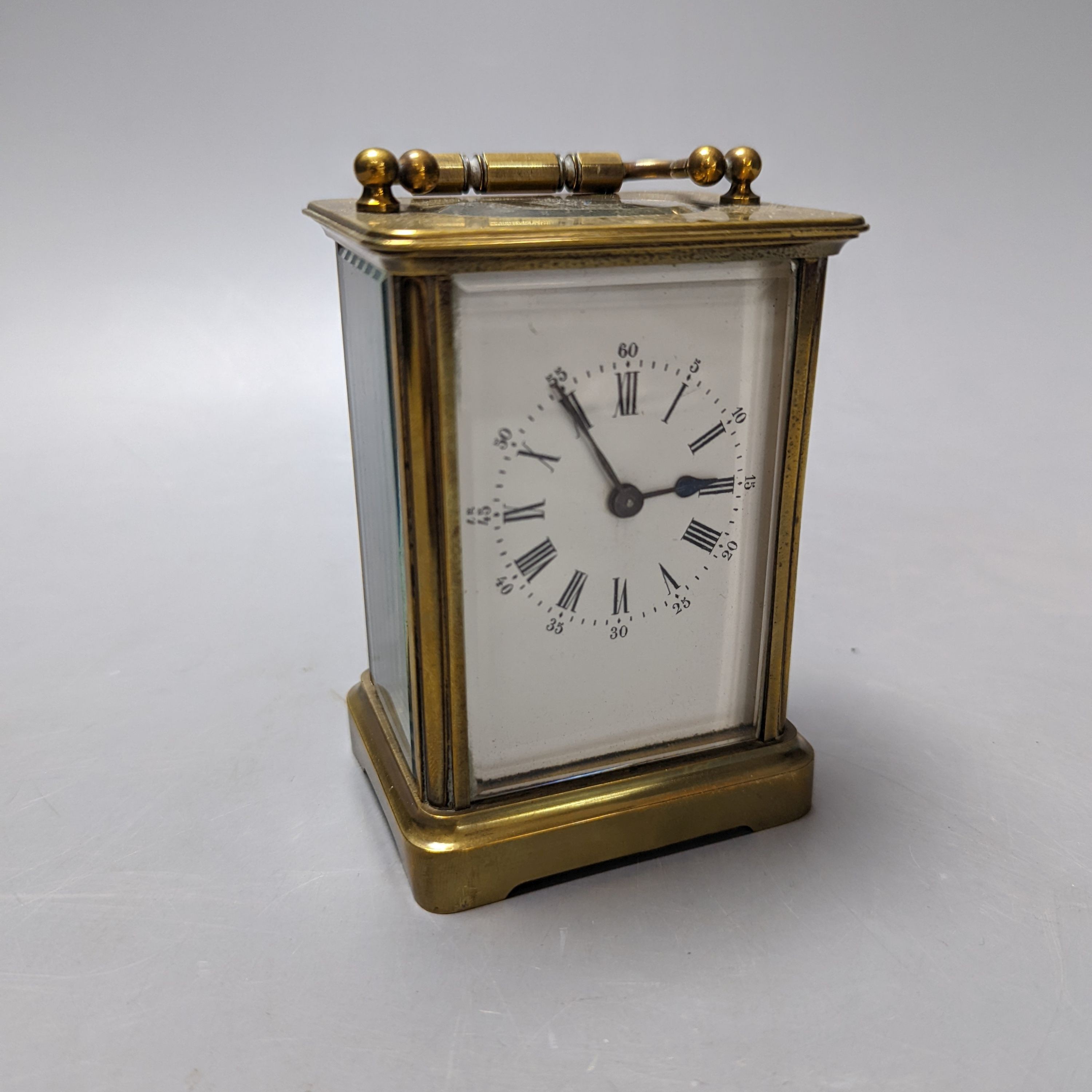 A brass carriage timepiece
